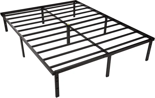Amazon Basics - Base de cama robusta y resistente con plataforma de almacenamiento tamaño Queen, soporte de listones de acero, sin ruido, de fácil