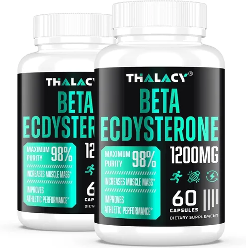 1200MG Beta Ecdysterone Supplement, 98% Pureza Máxima Ecdysterone Suplementos para masa muscular magra, rendimiento atlético y fuerza, 120 cápsulas