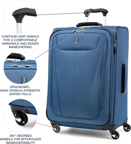 Miniatura 225 de Travelpro Maxlite 5 - Juego de 2 piezas de equipaje de mano de tela, expandibles con 4 ruedas giratorias, bolso blando para debajo del asiento, Negro
