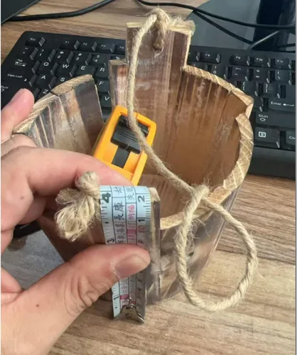 Miniatura 6 de MY MIRONEY Macetas de 20 onzas, maceta de barril de madera vintage, maceta rústica sólida con asas de metal y marco para maceta