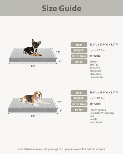 Miniatura 8 de NUPIDA Camas ortopédicas para perros pequeños, impermeables, con funda extraíble lavable y parte inferior antideslizante, cama acolchada para perros