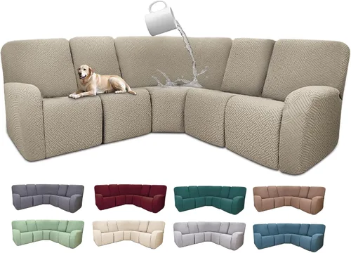 Miniatura 118 de Fundas de sofá reclinable seccional 100% impermeables para sofá reclinable en forma de L, funda de sofá modular de esquina en forma de L, fundas
