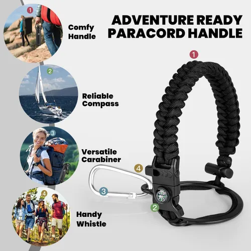 Miniatura 4 de RAYMYLO - Botella de agua aislada de 24 onzas, de acero inoxidable con triple pared al vacío (fría durante 48 horas, caliente durante 24 horas), a