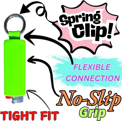 Miniatura 3 de Lighter Holder for J6 BIC Lighters. Keychain Lighter Case. Silicone Keychain case has a Spring Clip Attached to Easily Secure to Any Bag, Key Ring