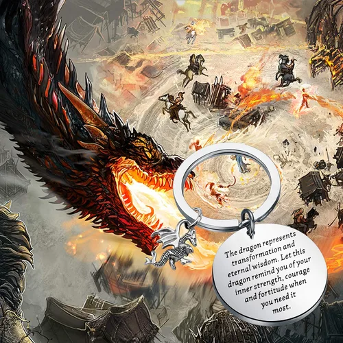 Miniatura 3 de ENSIANTH Dragon Llavero Dragón Amante Regalo Dragones Joyería Inspiración Regalo para Amigo