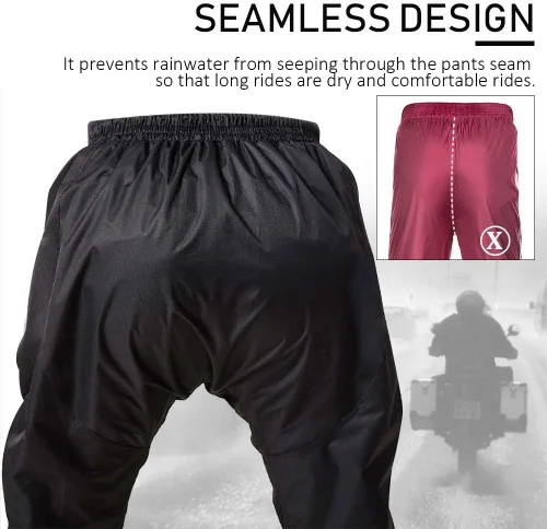Miniatura 3 de ILM traje de lluvia para motocicleta, impermeable, 6 bolsillos, 2 piezas, chaqueta y pantalones, para hombre Verde del ejército-hombres