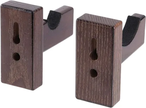 Miniatura 3 de HAKZEON 6 soportes para bates de béisbol, soportes de madera maciza, soporte de pared para bates de béisbol con 9 tapones protectores y 9 tornillos