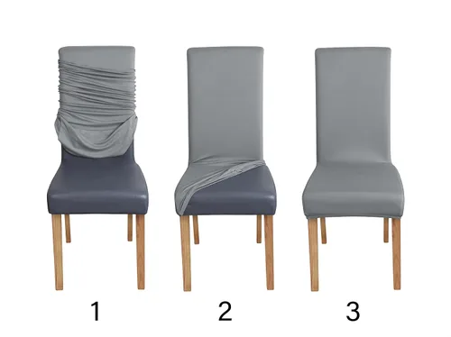Miniatura 6 de Amazon Basics - Juego de 4 fundas para sillas de comedor o cocina, Parson/Dining, fundas elásticas y lavables, protectores removibles para sillas