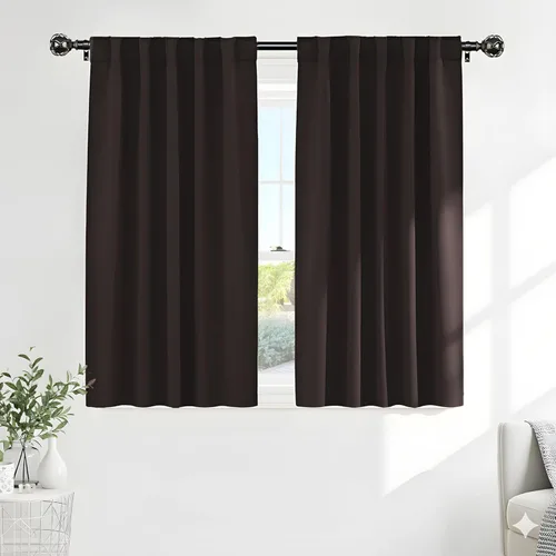 Miniatura 56 de PONY DANCE Cortinas cortas con aislamiento térmico para ventana pequeña, para guardería, baño, cocina, lavandería, caravana, sótano, 29 pulgadas