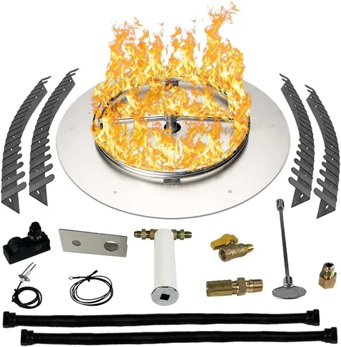 Miniatura 13 de Kit de quemador de acero inoxidable y anillo Pro con encendido por chispa para fogatas de gas natural, sartén de 36 pulgadas, anillo de quemador