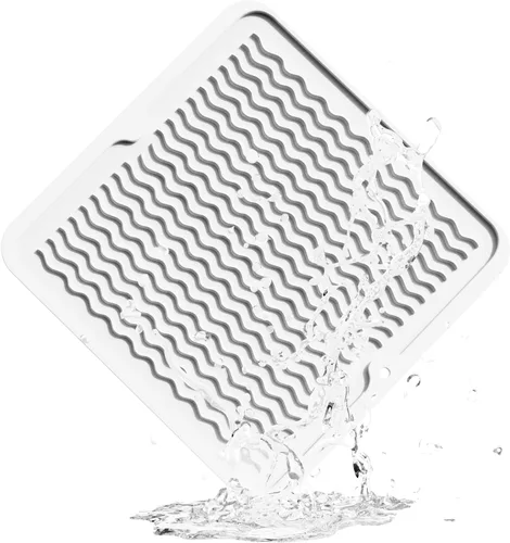 Miniatura 45 de ZLR 2 bandejas de silicona para fregadero (6 x 12 pulgadas/6.024 x 12.008 in) - Soporte estrecho para esponja para encimera de cocina - Tapete Negro