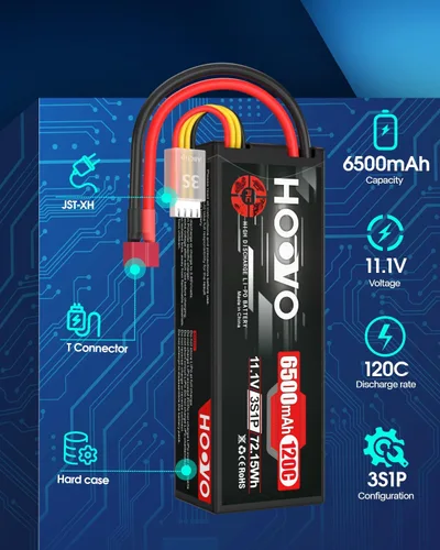 Miniatura 2 de HOOVO 3S Lipo Battery 11.1V 6500mAh 120C Estuche rígido con Deans T Plug para vehículos RC, camión de automóvil RC, cuadricóptero RC, helicóptero