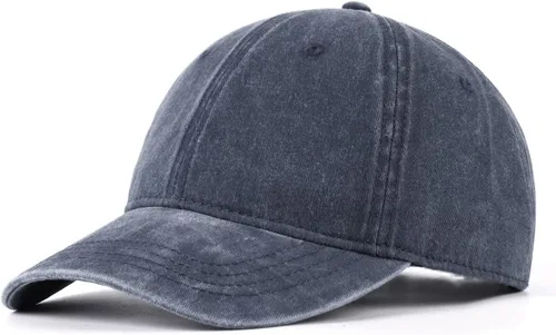 Miniatura 23 de Gorra de béisbol de mezclilla lavada de gran tamaño XXL, gorra deportiva de perfil bajo para cabezas grandes de 23.5 a 25.5 pulgadas, sombrero