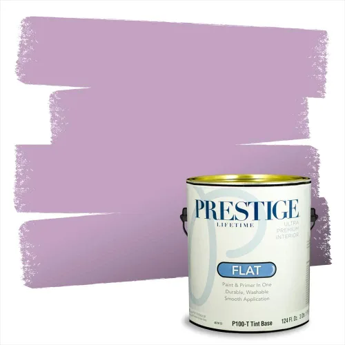 Miniatura 42 de PRESTIGE Pinturas de pintura interior e imprimación en uno, 1 galón, plano, combinación comparable de Sherwin Williams* Kimono Violet*
