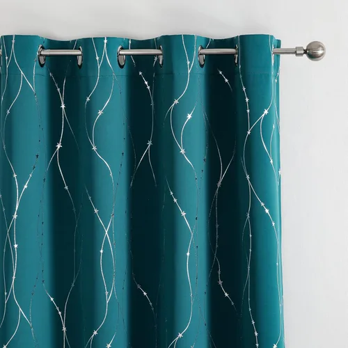 Miniatura 25 de SMILE WEAVER - Cortinas opacas azules para dormitorio de 72 pulgadas de largo, 2 paneles, diseño impreso, cortinas para oscurecer la habitación