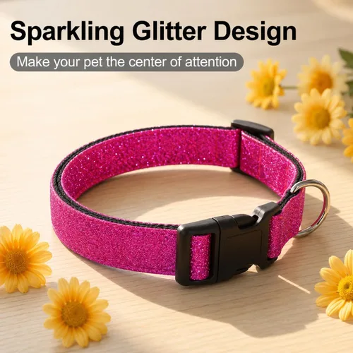 Miniatura 6 de TDTOK Collar Básico Brillante para Perro, Collar para Perro Cómodo y Duradero para Perros Pequeños, Medianos y Grandes con Hebilla de Plástico
