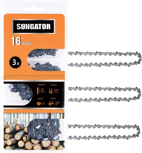 Miniatura 23 de SUNGATOR Paquete de 3 cadenas de motosierra de 8 pulgadas SG-S33, paso LP de 3/8 pulgadas, calibre 0.050 pulgadas, 33 eslabones de transmisión