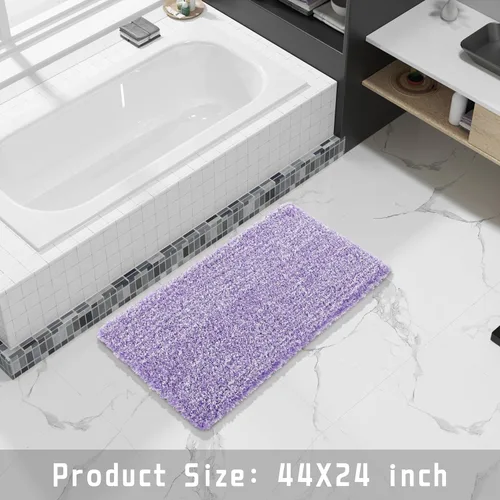 Miniatura 108 de Yimobra Alfombra de baño de felpa esponjosa, súper lanuda suave, cómoda, antideslizante, absorbente de agua, alfombra de baño de microfibra que se