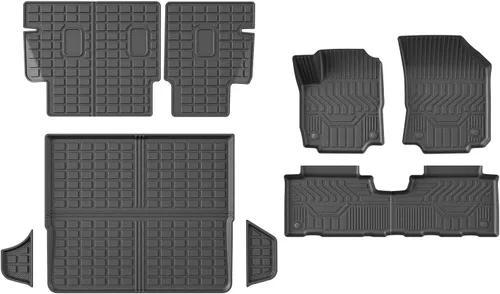 Miniatura 31 de powoq Tapete de suelo compatible con Honda Pilot 2016-2022 con alfombrilla de respaldo, forro de carga de repuesto para accesorios Honda Pilot