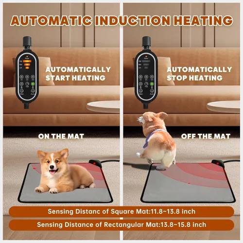 Miniatura 3 de Almohadilla térmica para mascotas para gatos y perros, almohadilla térmica eléctrica segura para gatos con cable resistente a las masticaciones