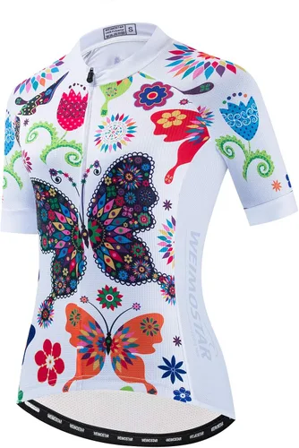 Miniatura 4 de PSPORT Conjunto de ropa de ciclismo para mujer, manga corta, ropa de bicicleta de montaña transpirable