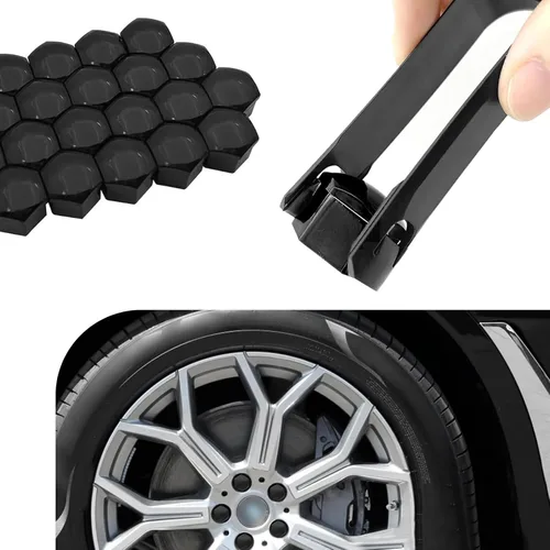 Miniatura 7 de 20 PIEZAS Tapa para Tuerca de Llanta, Tuerca Hexagonal de 17 mm para Tornillos de Neumáticos a Prueba de Óxido y Polvo, Carcasa Plástica Decorativa