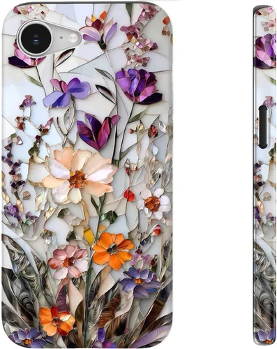 Miniatura 76 de bemal Funda para iPhone 12 Mini, estética, vintage, floreciente, peonía, concha, femenina, compatible con MagSafe, moderna, única, moderna, moderna