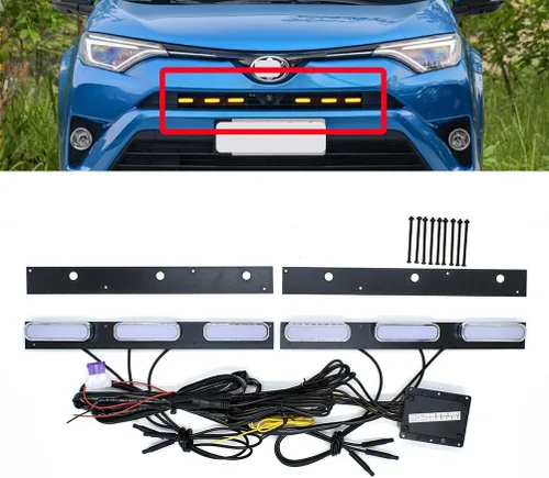 Miniatura 8 de Compatible con Toyota RAV4 2016 2017 2018 Faros LED DRL de circulación diurna para coche, intermitentes amarillos, luces diurnas que reemplazan