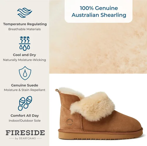 Miniatura 5 de Dearfoams Fireside Perth Shearling - Pantuflas de bota, forro de piel de oveja, para mujer