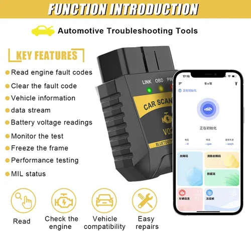 Miniatura 3 de ZIMISI Lector de escáner OBD2, lector de código de coche que se conecta al teléfono, herramienta de escaneo de diagnóstico automático, escáner OBD2