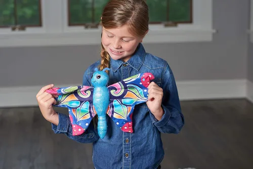 Miniatura 4 de Wild Republic Huggers - Juguete de peluche azul mariposa, pulsera de palmada, animal de peluche, juguetes para niños, 8 pulgadas