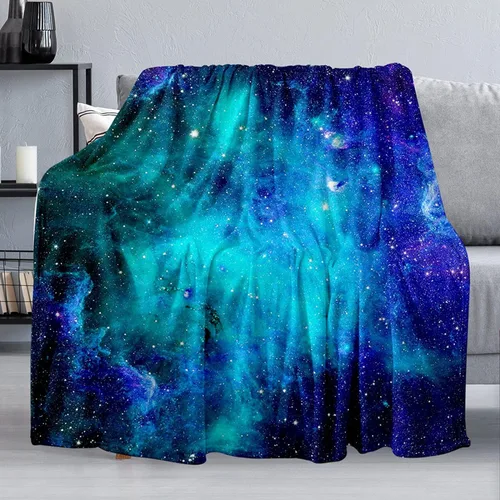 Manta de galaxia espacial, suave y cálida manta de felpa de forro polar de 50 x 40 pulgadas, manta de franela suave y acogedora para cama, sofá,