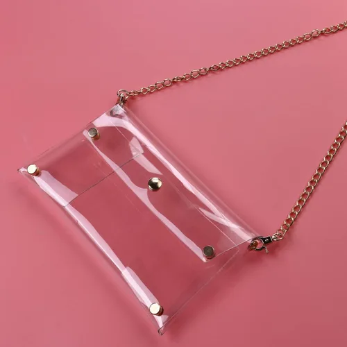 Miniatura 7 de BESTOYARD Bolso bandolera con correa de cadena para mujer, Transparente, Pvc