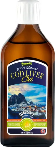 Miniatura 6 de Sanniti Aceite Natural 100% de Hígado de Bacalao, 1081 mg de Ácidos Grasos Omega-3 Totales, Capturado en la Naturaleza Nórdica, 250 mL (8.4 oz)