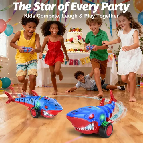 Miniatura 7 de Laradola Coche de juguete RC Shark para niños: vehículo de control remoto de 2.4 GHz con luces LED, giros de 360° y acción todo terreno – Perfecto