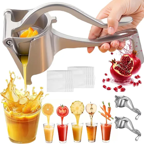 Miniatura 8 de Exprimidor manual de aluminio, prensa manual mejorada con agarre ergonómico, fácil de usar y limpiar, eficiente extractor de jugo de cítricos