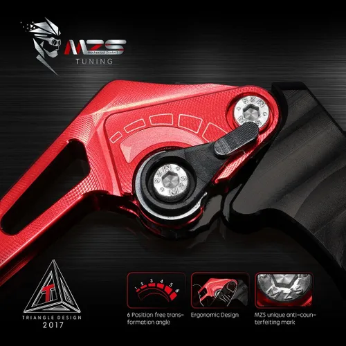 Miniatura 4 de MZS - Palancas de embrague/freno cortas para moto, rojas, compatibles con Z400 19-23 / Z125 17-24 / EX 400 18-23 / EX300 13-18 / EX 250 08-12 / Rojo