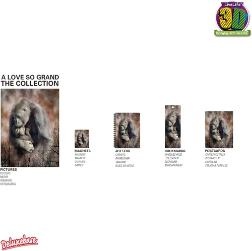 Miniatura 5 de 3D LiveLife Imán - A Love So Grand de Deluxebase. Imán lenticular para refrigerador de animales salvajes. Imanes planos decorativos 3D Gorilla.