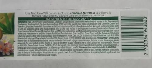Miniatura 4 de Repolarizacion en Frio Tratamiento Capilar Control Frizz Nutribela15 Reconocidos Ingredientes Tratamiento Capilar Repolarizador Frío 15