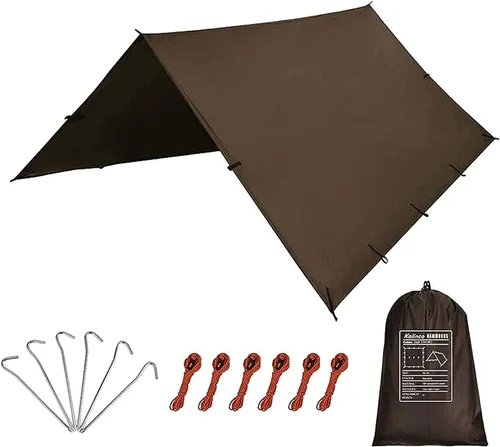 KALINCO Lona de Tienda de Campaña, Lona de Picnic para Camping, Hamaca de Lona de Tienda de Campamento, Lona Impermeable de PU, Lona de Refugio de