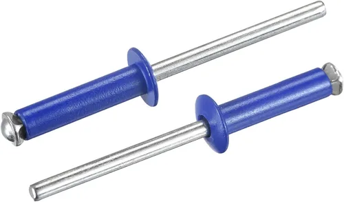 Miniatura 6 de uxcell Remaches ciegos de aluminio, 0.157 in x 0.236 in (5/32 pulgadas x 15/64 pulgadas), remache de extremo abierto, cabeza redonda plana para unir
