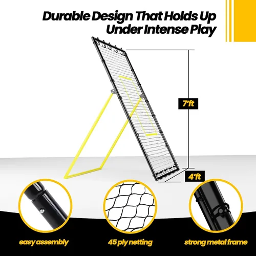 Miniatura 5 de Apex Sports Adjustable Volleyball Rebounder Net 7x4 ft – Bounce Back Training Equipment with Angle Customization for Practicing Volleying, Bumping