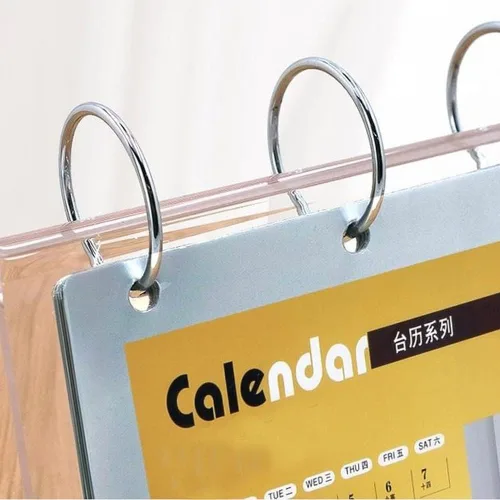 Miniatura 5 de Organizador de calendario acrílico, soporte de menú para fotos, escritorio de mesa, álbum abatible con pantalla de bolsillo de PVC, fotos