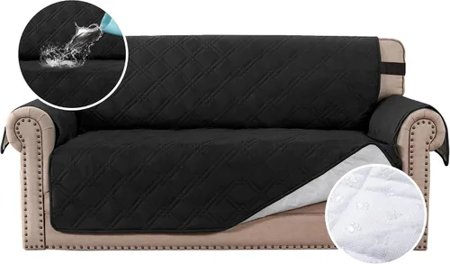 Miniatura 11 de H.VERSAILTEX Funda de sofá 100% impermeable, lavable, antideslizante, para 3 cojines, protector de muebles para mascotas, fundas de sofá
