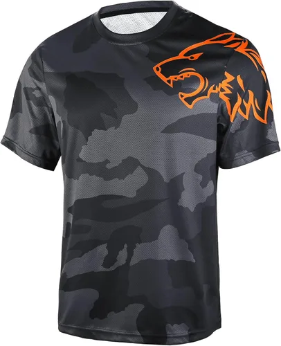 Wisdom Leaves Camiseta de ciclismo de montaña para hombre, de manga corta, para descenso, absorbe la humedad y de secado rápido