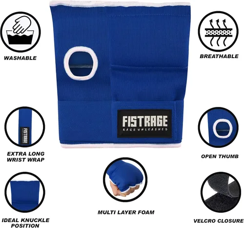 Miniatura 3 de FISTRAGE - Guantes de boxeo para boxeo, para puñetazos, elásticos acolchados debajo de las manoplas, soporte rápido de muñeca larga, protector