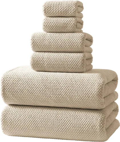 Miniatura 8 de REDKISS Juego de toallas de baño de 6 piezas, 2 paños de baño, 2 toallas de mano, 2 toallas de baño, forro polar coral ultra fibra, súper