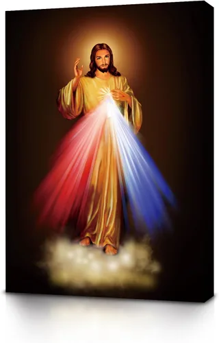 Miniatura 4 de SEVOJO Impresión artística religiosa del Sagrado Corazón de Jesús, decoración de pared cristiana, póster inspirador de fe, decoración de iglesia