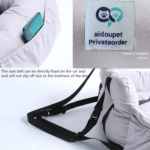 Miniatura 2 de Aidou Asiento de coche para perros, asiento elevador para perros pequeños, medianos y grandes, gatos, asiento elevador de viaje para mascotas, Gris