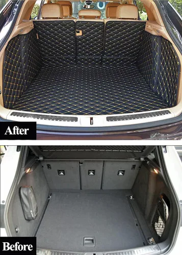 Miniatura 3 de Compatible con Porsche Macan (modelo de combustible), alfombrilla de maletero + protector de asiento trasero + cubierta de lados altos, alfombrilla